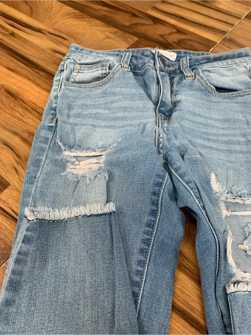 Cello Distressed Skinny Jeans Women Size 3 Blue Denim Ripped Frayed Stretch
